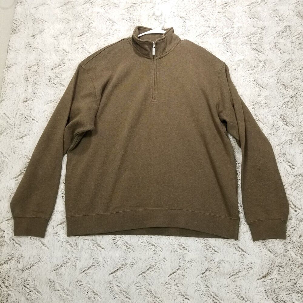 Orvis Sweater Mens Quarter Zip Pullover XL Green Long sleeve